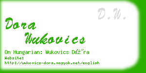 dora wukovics business card